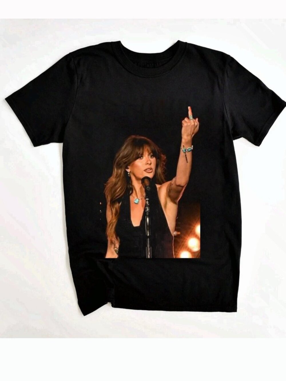 Ella Langley Middle Finger Retro Graphic Cotton T-Shirt